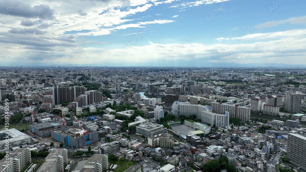 Obraz premium 住宅の多い東京の北部の空