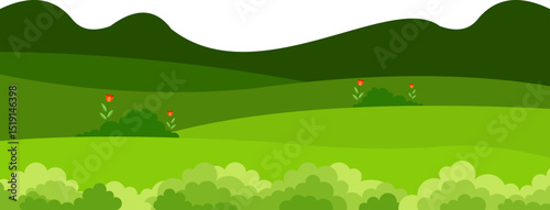 Landscape Scenery with Grass and Flower