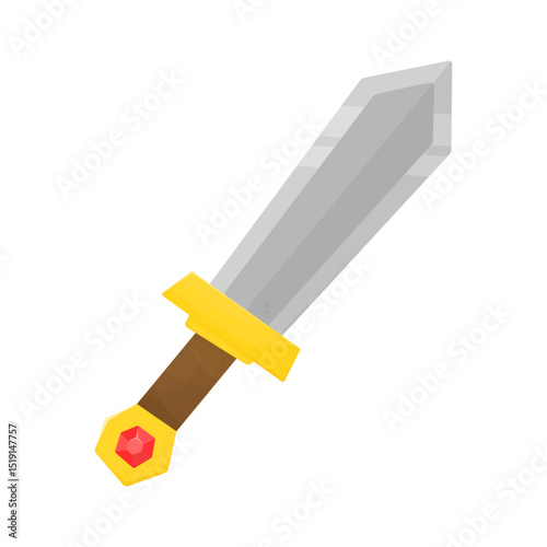 Sword with ruby ​​in the handle.