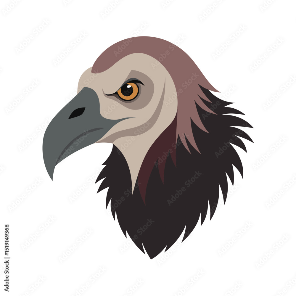 Fototapeta premium Vulture Head with Decayed Textures