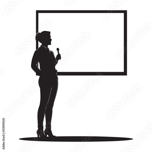 A person giving a presentation silhouette