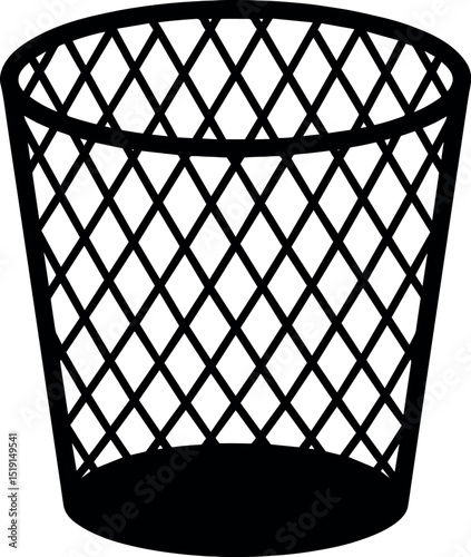 Dustbin vector black silhouette print design
