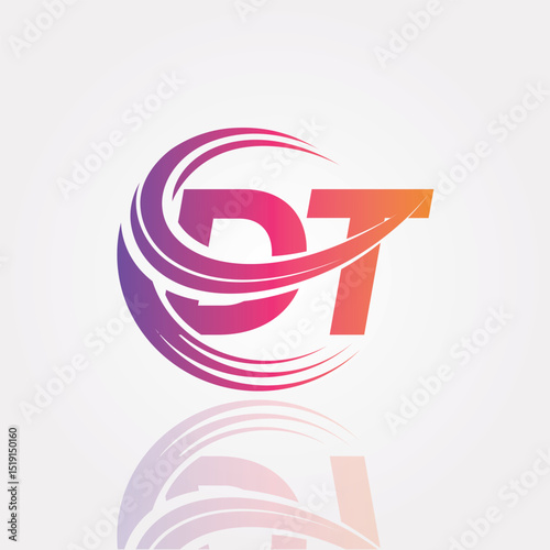 DT Swirl Monogram Logo – Creative Circular Letter mark for Modern Branding & Business Identity
