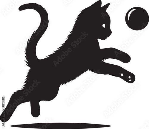 Black and white cat silhouettes with tribal animal designs