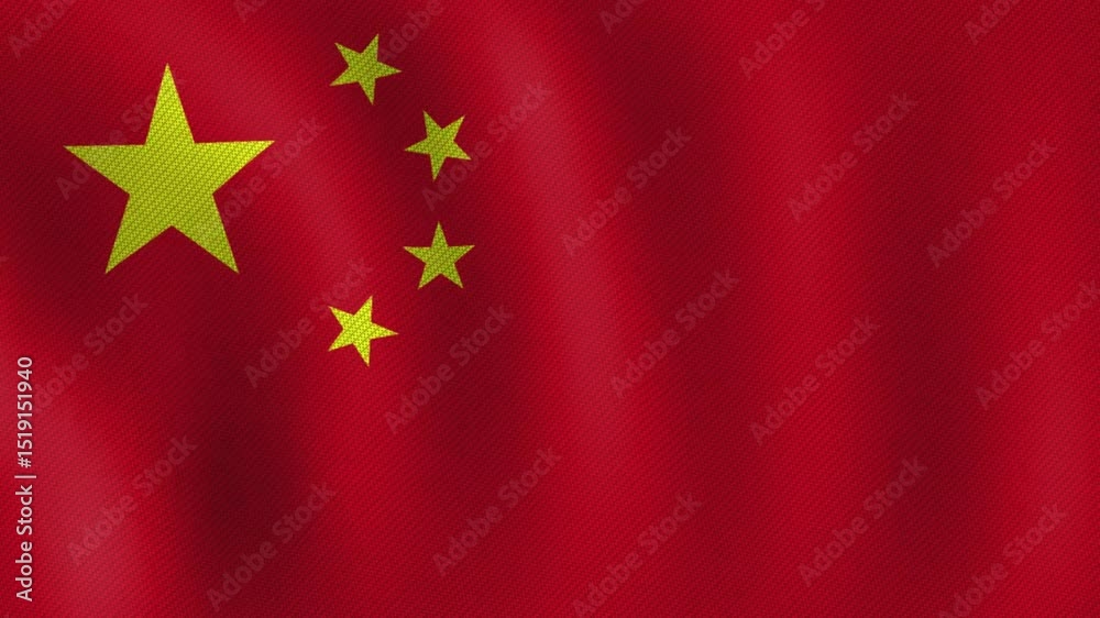 chinese flag in the wind