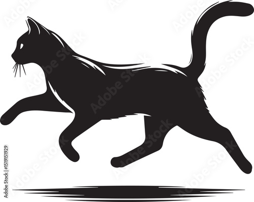 Black and white cat silhouettes with tribal animal designs