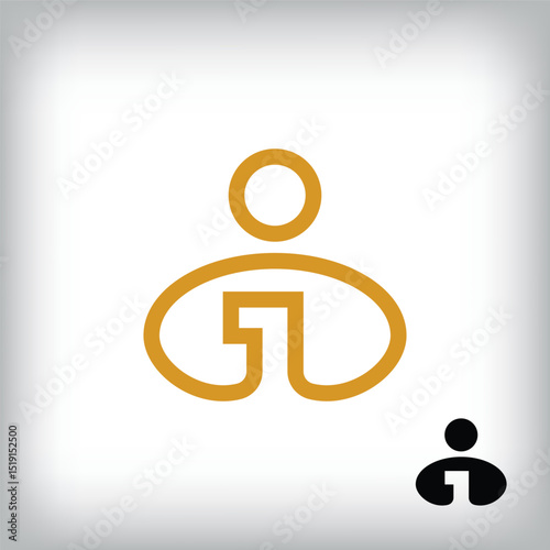 Continuous linear first place and success logo in human. Unique design identity. Geometric logo template.