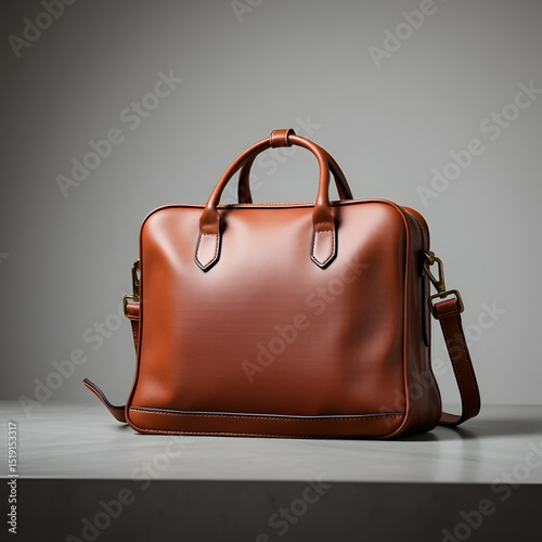 A satchel is on a surface.