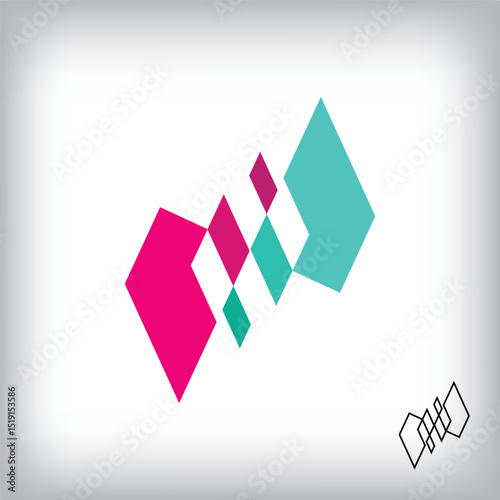 Forward and backward arrow logo. Unique transportation design identity. Geometric flat logo template.