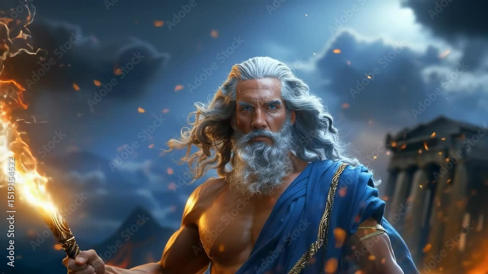 Greek Divinity Olympus power Zeus: supreme god, thunder reign, lightning force ...