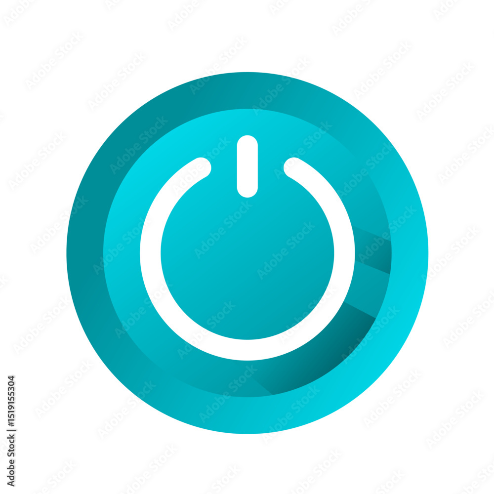 Blue power button, isolated – vector illustration Blue power button, isolated – vector illustration