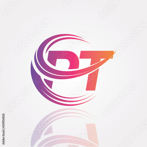 PT Swirl Monogram Logo – Creative Circular Letter mark for Modern Branding & Business Identity