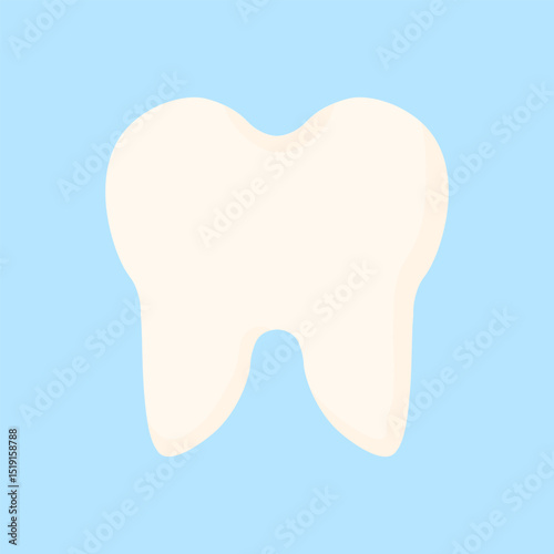 Healthy tooth on a blue background.