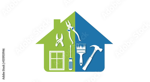 Home Repair and Renovation Tools Icon Design