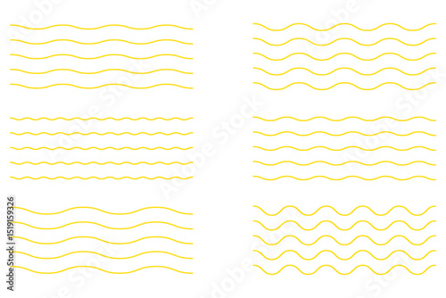 Undulating Motion Vibrant Zigzag Line Vectors for Designs. Trendy Zigzag Line  for Contemporary Art.   Vector zigzag lines and waves, wavy pattern. 