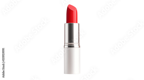 Classic Red Lipstick on Transparent Background