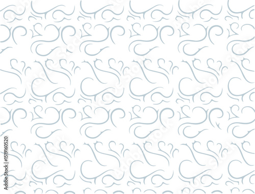 Seamless blue sky and ocean pattern with clouds waves and decorative elements