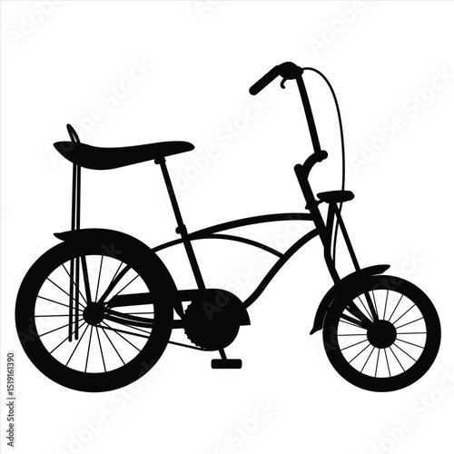 Vintage Lowrider Bicycles Vector. Low Rider Bicycle Illustration Set, Black and White Silhouettes. Collection of Different Lowrider Bicycles, Perfect for Logos, Designs, and More.