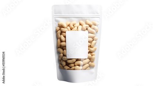 Cashews in Stand-Up Pouch on Transparent Background