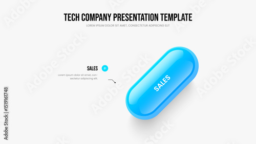 Enterprise Growth One Step Diagram Frame Template. Service Launch 1 Element Infographic Slide Design. Creative Visualization Slideshow Layout Vector Illustration.