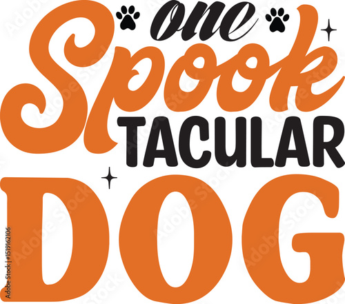 One spooktacular dog, Halloween Dog SVG  Dog Bandana design.