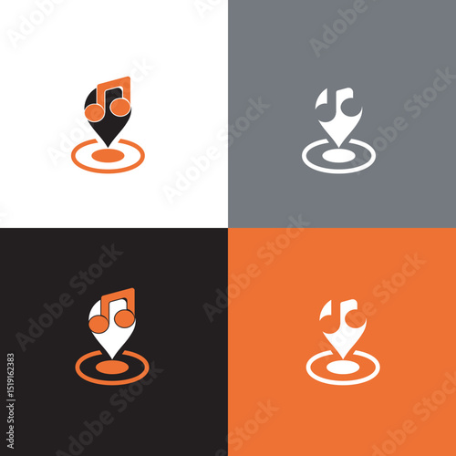 icon or location sign for music venue