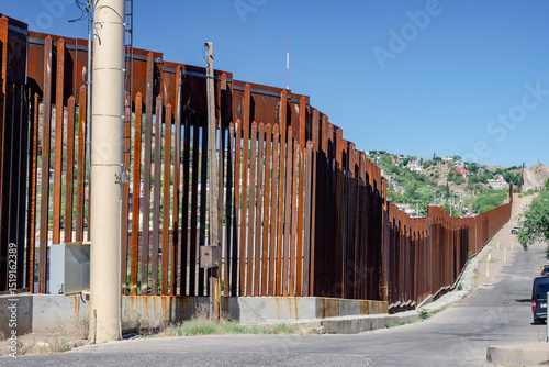 U.S. Mexico border wall in Nogales, AZ photo