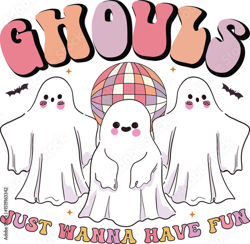 Ghouls Just Wanna Have Fun, Halloween Pink SVG design