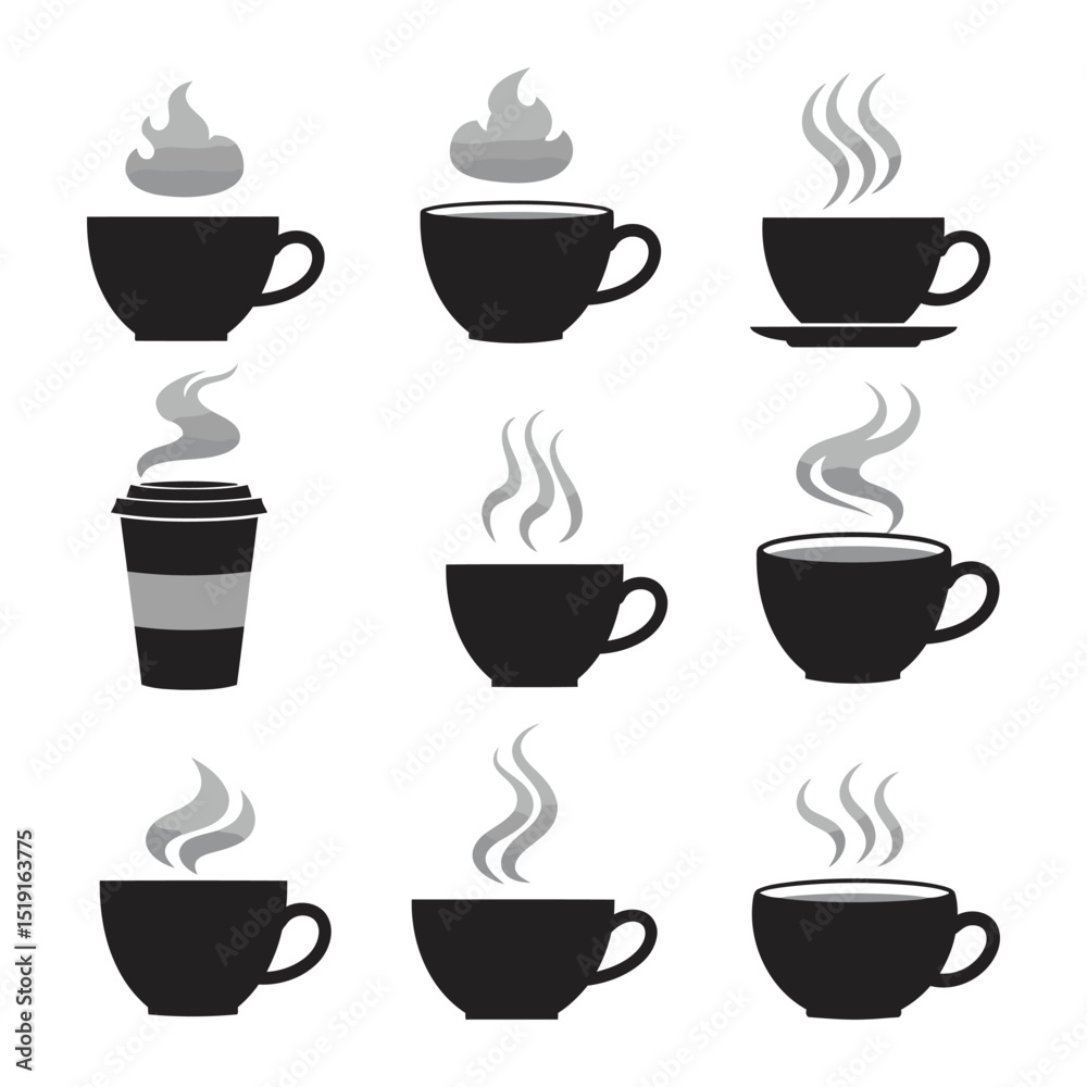 Coffee cup icon vector isolated on white background. Coffee cup vector icon. Coffee cup icon vector isolated on white background. Coffee cup vector icon.