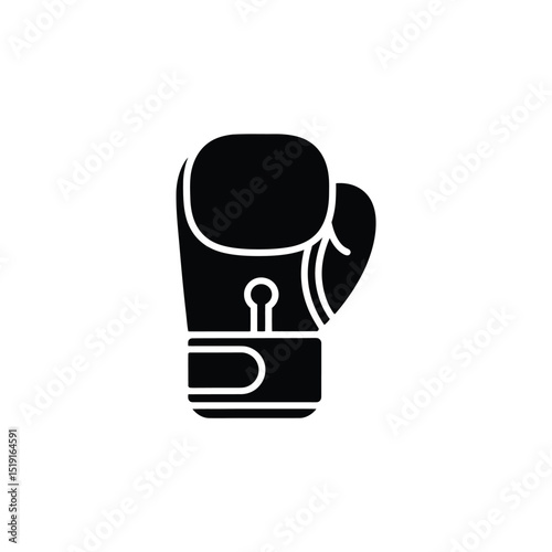 Solitary Black Boxing Glove Icon for Martial Arts Training and Equipment