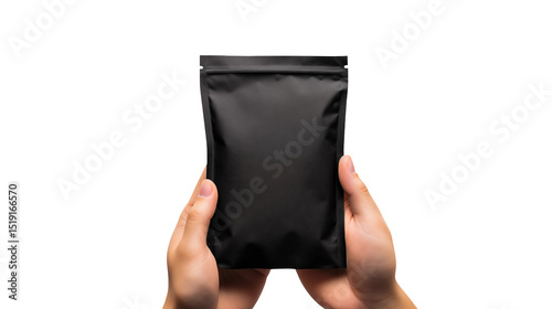 Black Pouch Mockup on Transparent Background