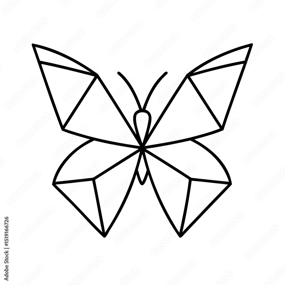 Fototapeta premium Geometric butterfly outline vector illustration perfect for branding and design projects