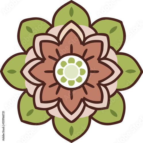 Calming mandala yoga studio logo design