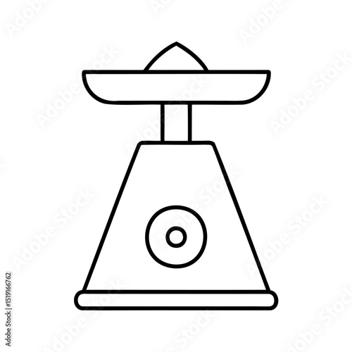 Simple vector illustration of a traditional kitchen scale for baking and cooking