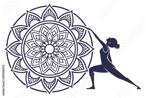 Modern silhouette mandala pattern icon set