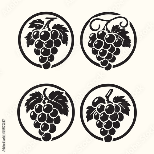 grape silhouette vector designs perfect for various creative uses
