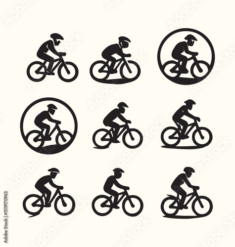 Classic touring bike silhouette on white isolated background