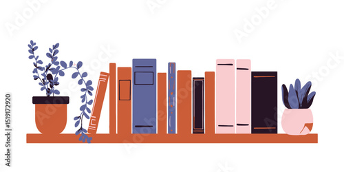 Stylish Home Library Bookshelf Decor with Plants