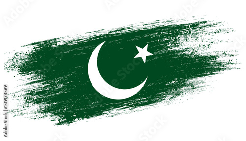 Pakistan Flag Artistic Brushstroke Design