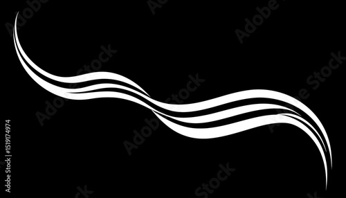 Abstract Swirling Lines Elegant White Wave Design Element