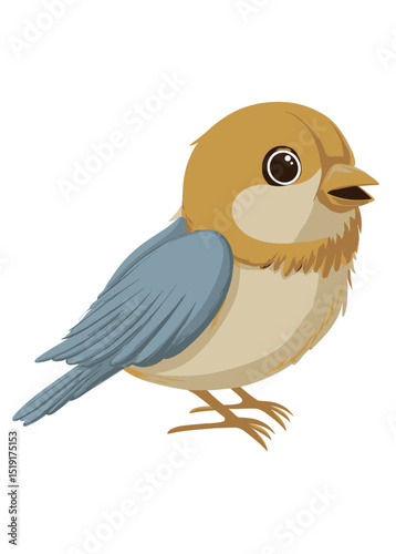 Adorable Baby Bird Illustration Cute Flat Vector Design