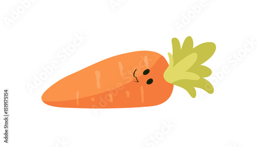 Adorable Cartoon Carrot Illustration Vector Graphic for Kids