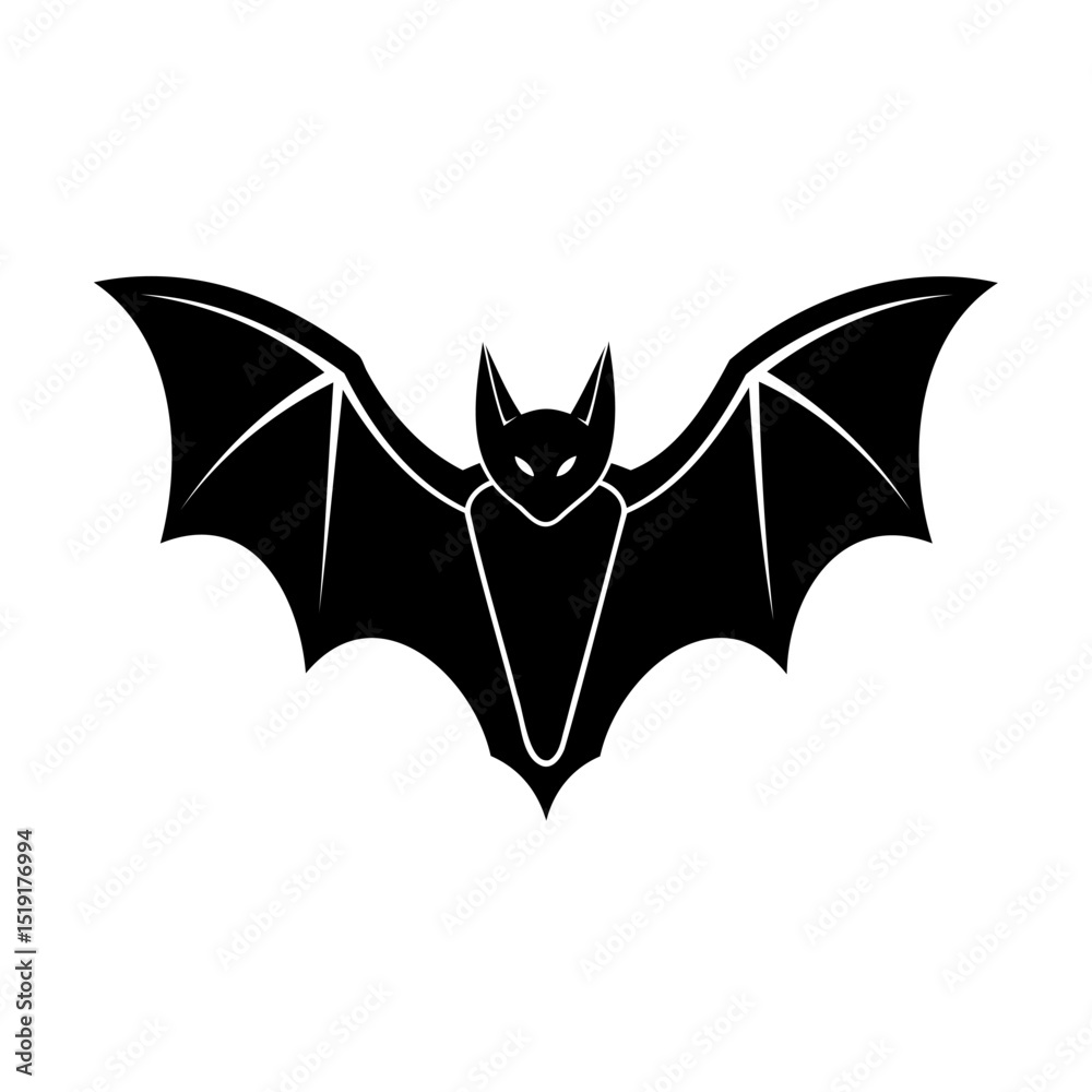custom made wallpaper toronto digitalFlat black bat illustration symbolizing halloween season and spooky holiday celebrations