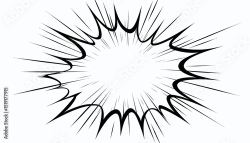 Dynamic Bursting Comic Explosion Shape  Vector Illustration