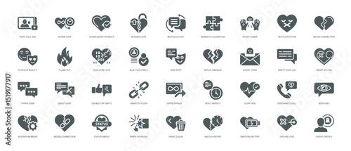 collection digital icons stages relationship dissolution in digital age