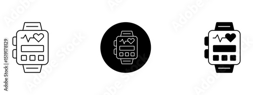 smart watch   Icon Set – Line, Solid, and Glyph Background Styles