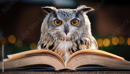 Wallpaper Mural Mystical Nocturnal Wisdom A Moody Owl Illuminated Amidst Ancient Trees as It Contemplates the Pages of a Book, Caught in the Glow of the Silvery Moonlight, Hidden in an Enchanted Forest. Torontodigital.ca