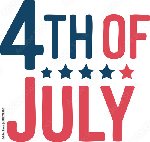 4th of July Typography Design
