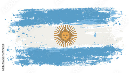Grunge Style Argentinian Flag Abstract Patina Design