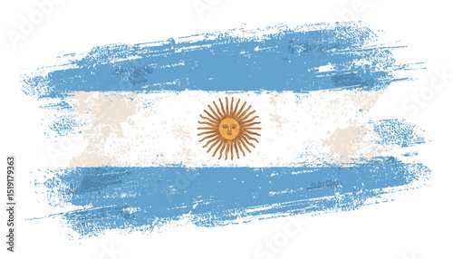 Grunge Style Argentinian Flag Distressed Texture Design